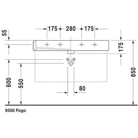 Duravit Vero Wastafel - met kraangat - met overloop - 100x47cm - wit 0305315