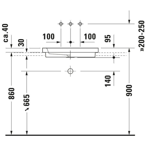 Duravit 2nd floor Inbouwwastafel - zonder overloop - zonder kraanvlak - 58x41.5cm - met wondergliss - wit 0290368