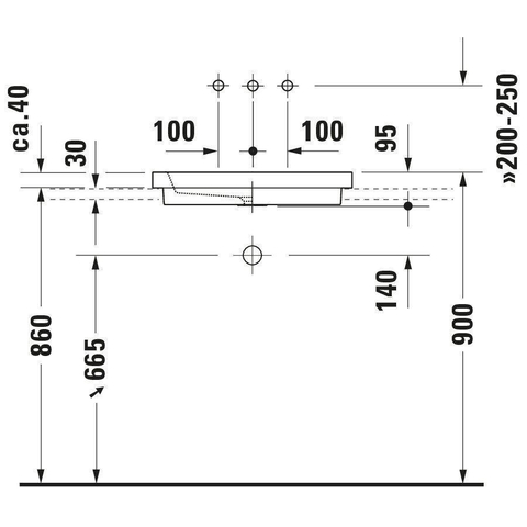 Duravit 2nd floor opbouwwastafel zonder overloop zonder kraanvlak 58x41.5cm wit 0290363