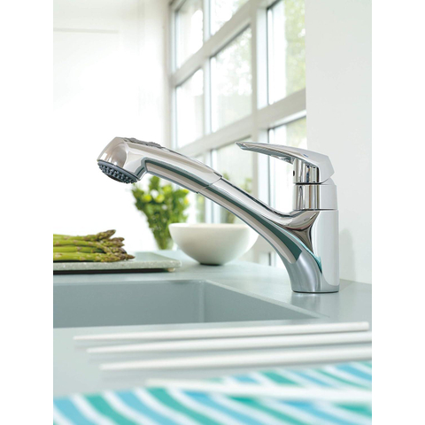 GROHE Eurodisc Robinet de cuisine avec douchette extractible chrome 0437014