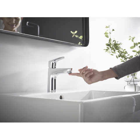 Hansgrohe Focus S - 100 wastafelkraan - 100 lowflow - met waste - hoogglans chroom GA69757