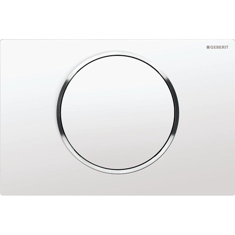 Geberit Sigma10 bedieningsplaat - spoel-stop spoeling - rond - wit glans chroom 0730024
