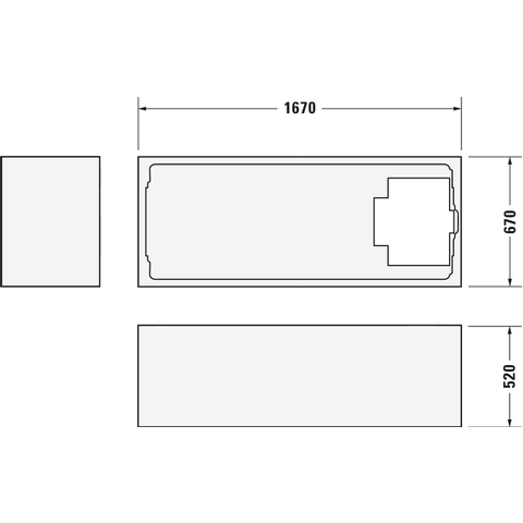 Duravit D Code bad acryl rechthoekig 170x70x40cm wit 0297513