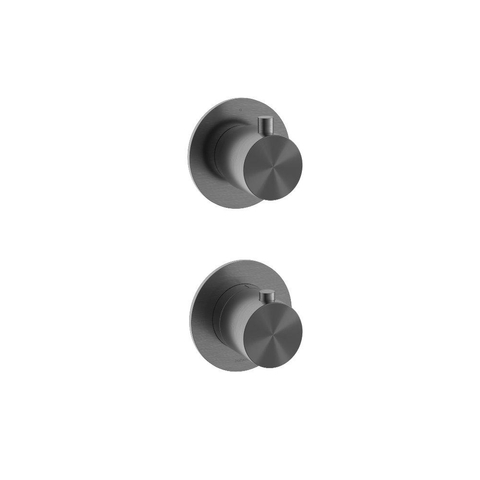 Hotbath Archie Afbouwdeel - inbouw thermostaat - met 2-weg stop-omstel BGP - PVD - geborsteld gunmetal (antraciet) SW798814