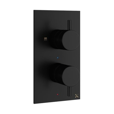 Crosswater MPRO inbouw regendoucheset – Ø30 cm hoofddouche – plafondbuis – ronde handdouche – zwart mat SW999824
