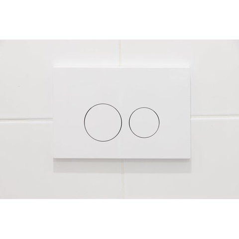 Duravit Me by Starck Ensemble WC – réservoir encastré avec mécanisme de chasse UP320 – abattant à fermeture ralentie (soft-close) – plaque de commande blanc brillant – boutons ronds – blanc brillant SW1574305