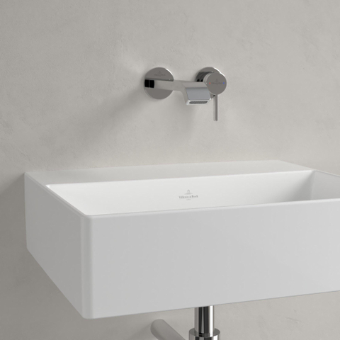 Villeroy & Boch memento 2.0 wastafel - voor handdoekhouders - 50x42cm - zonder overloop - zonder kraangat - White Alpine (glans wit) SW358423