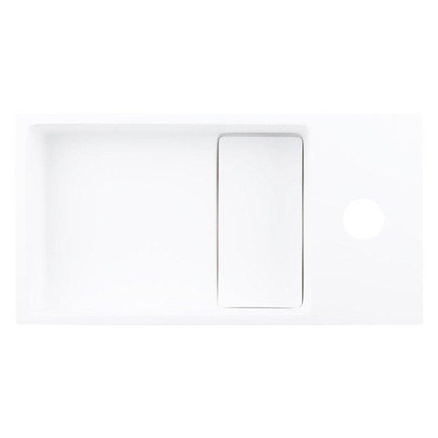 Fortifura Fuente Fonteinset - 36x18.5x9cm - 1 kraangat - solid surface - fonteinkraan zwart - mat wit SW1111565