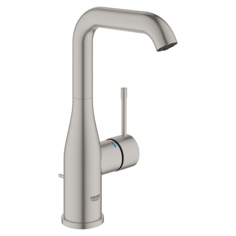 Grohe Essence New Wastafelkraan Opbouw - uitloop 12.7cm - L-size - waste - Supersteel (RVS) SW73260