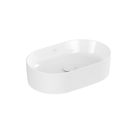 Villeroy & Boch Collaro opzetwastafel ovaal - 56x36cm - zonder overloop - zonder kraangat CeramicPlus - White Alpine (glans wit) SW358399