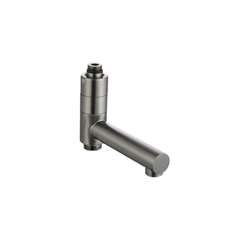 Fortifura Calvi Regendoucheset - thermostatisch - 30cm hoofddouche - gladde slang - staaf handdouche - draaibare baduitloop - Geborsteld Gunmetal PVD SW1592483