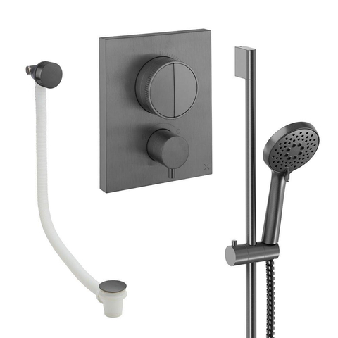 Crosswater MPRO Push Shower Set - 4 Slate - 200mm - slate gunmetal (antraciet) SW1472721