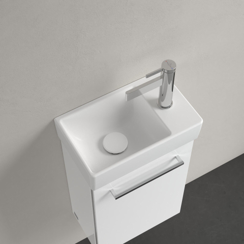 Villeroy & Boch Avento fontein - 1 kraangat rechts - zonder overloop - 36x22cm CeramicPlus - Stone White (mat wit) SW445852
