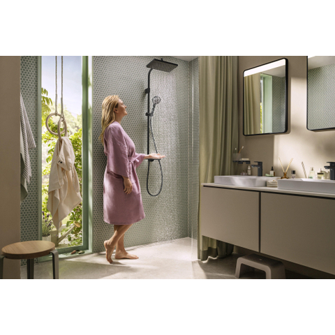 Hansgrohe Activera Q colonne de douche - 29x18cm - thermostatique - ecosmart+ - noir mat SW1566644