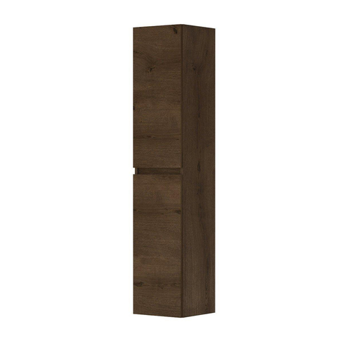 INK Fineer Badkamerkast - 35x37x169cm - 2 deuren - links en rechtsdraaiend - greeploos - MDF Fineer Chocolate - licht beschadigd-OUTLET UDEN STORE40046
