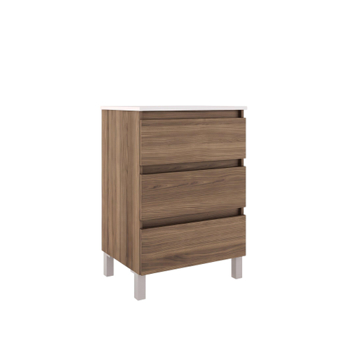 Saniclass Chaci PLUS Badkameronderkast - 60x86x46cm - 3 lades - Geintegreerde greep - MFC - warm eiken SW1569866