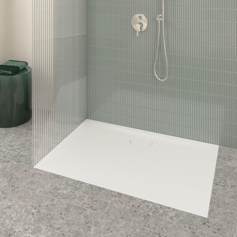 Villeroy & Boch Ecora douchebak - 120x80x3.5cm - afvoer lange zijde - white alpine (wit) SW1559014