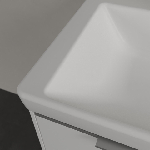 Villeroy & Boch Subway 3.0 meubelwastafel - 130x47x16.5cm Rechthoek - 2 kraangaten - 2 wasbakken - zonder overloopgat CeramicPlus - Stone White (mat wit) SW702142