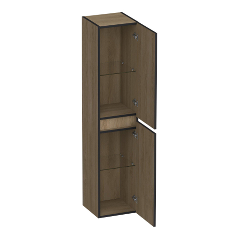 BRAUER Joy Edge armoire de salle de bains - 160x35x35cm - 2 portes - ouvrant à gauche ou à droite - sans poignée - Sunlit SW1200824