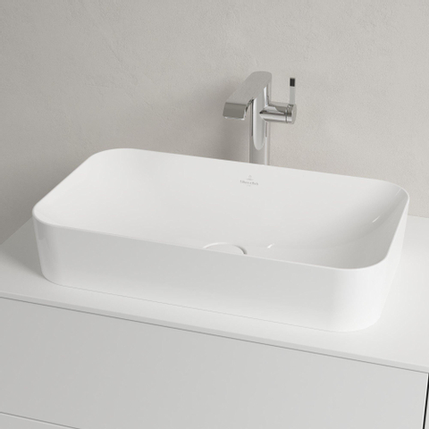 Villeroy & Boch finion opzetwastafel - 60x35cm - zonder kraangat - zonder overloop CeramicPlus - White Alpine (glans wit) SW106464