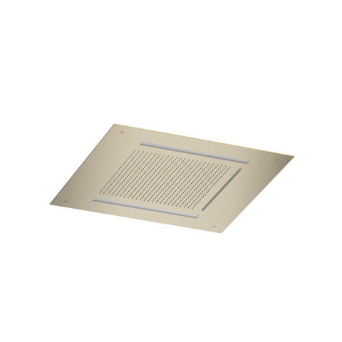 Hotbath Mate Hoofddouche - vierkant - 50x50cm - waterval - LED verlichting - PVD - geborsteld messing (goud) SW1117683