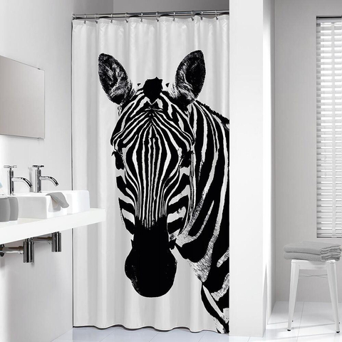 Sealskin Zebra Rideau de douche 180x200 cm PEVA Noir / Blanc SW699501