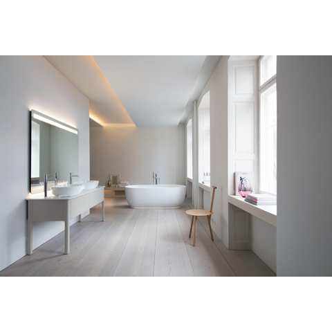 Duravit Luv Vrijstaand bad - 1800x850mm - met mantel - inclusief af- en overloopgarnituur - mat wit SW228003