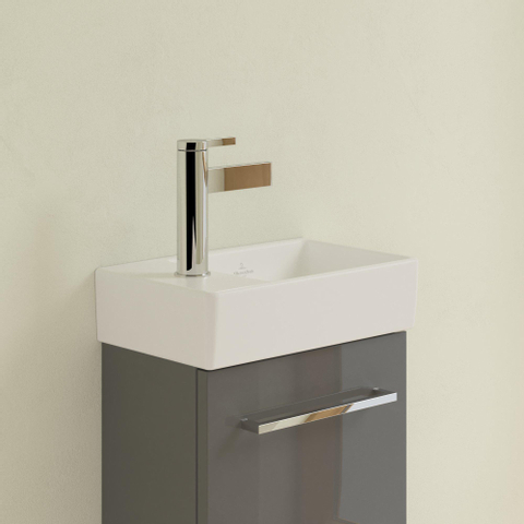 Villeroy & Boch Avento fontein - 1 kraangat links - zonder overloop - 36x22cm CeramicPlus - Stone White (mat wit) SW445850