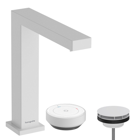 Hansgrohe Tecturis E 2-hole wastafelkraan - 150 - coolstart - met waste set - mat wit SW918752