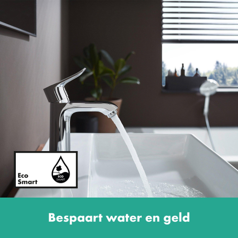 Hansgrohe Metris 1 greeps wastafelkraan - 110 met trekwaste - hoogglans chroom 0450906