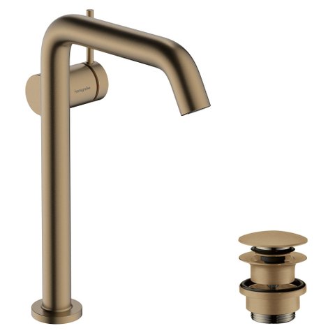 Hansgrohe Tecturis s Eengreeps wastafelkraan - 240 Fine - coolstart - voor waskommen - met afvoerplug - geborsteld brons SW918645