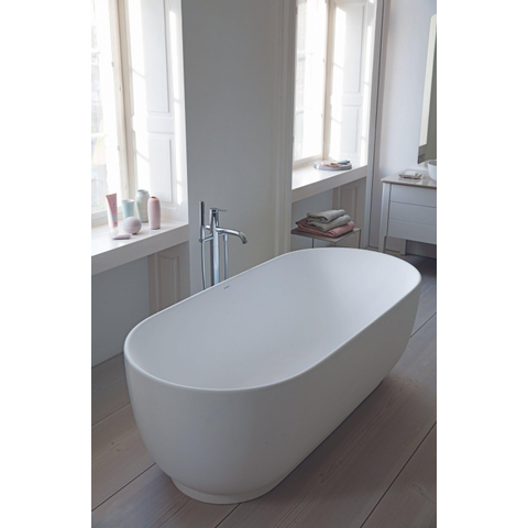 Duravit Luv Vrijstaand bad - 1800x850mm - met mantel - inclusief af- en overloopgarnituur - mat wit SW228003