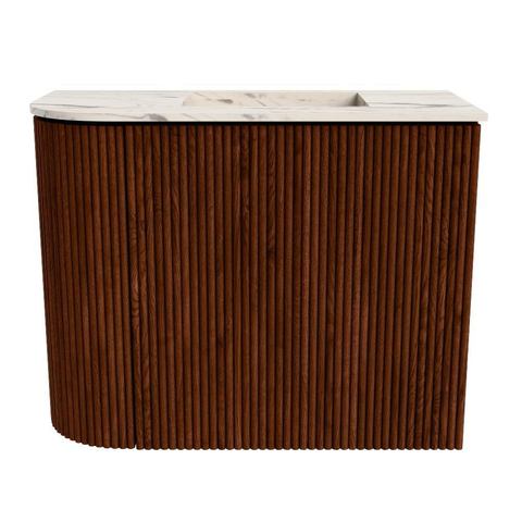 Mondiaz JOYA-DLUX 51.6cm toiletmeubel - ronding links kleur Ruby - Wastafel FAYE positie Rechts Zonder kraangat kleur Nata. SW1425449