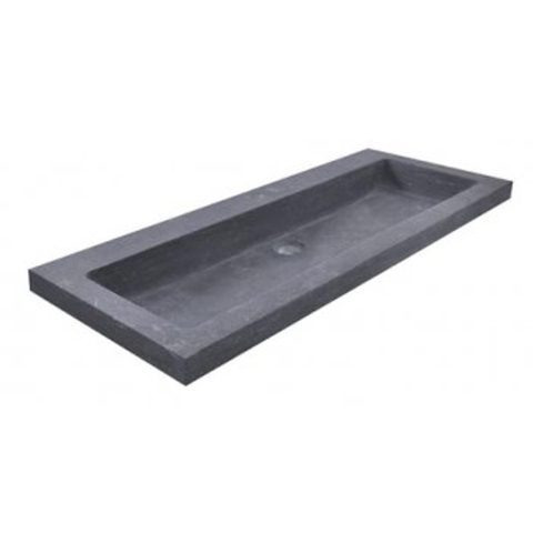 Wiesbaden Raw Wastafel enkel - met 1 kraangat - 100x46x5cm hardsteen gezoet SW106385