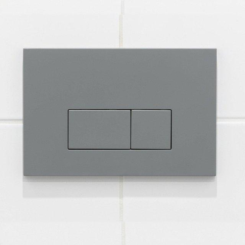 Adema Salina 2.0 Toiletset - 48.5x36x32cm - diepspoel - spoelrandloos - QeramiQ inbouwreservoir - softclose - quickrelease - toiletzitting - licht grijze kunststof bedieningsplaat - rechthoekige knoppen - wit SW1474580
