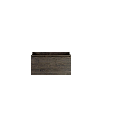 H&R Badmeubelen Matrix Wastafelonderkast - 80x44.8x40cm - 1 lade - greeploos met greeplijst - espresso SW530200