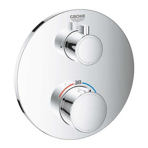 Grohe Grohtherm Mitigeur thermostatique encastré - 2 boutons - sans inverseur - rond - chrome SW236914