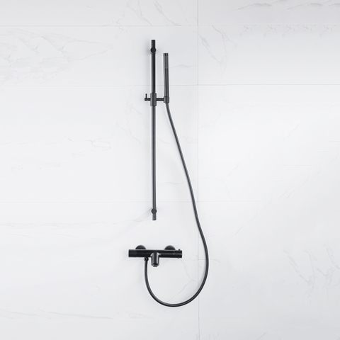 Fortifura Calvi Thermostatische Badkraan - Mat Zwart OUTLETSTORE STORE43783
