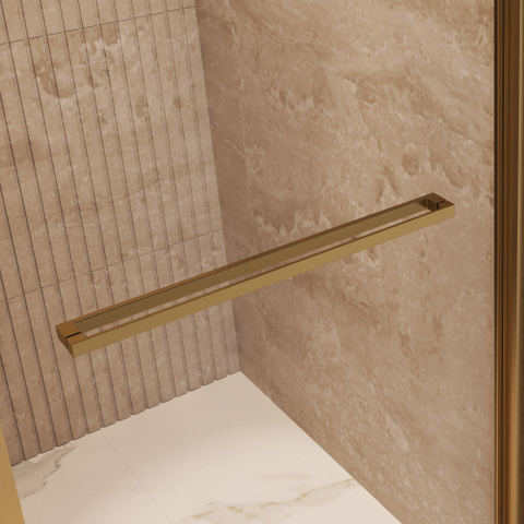 BRAUER Luminis Nisdeur - 120x200 - 2-delig naar binnen draaiend - helder glas - omkeerbaar - incl. glascoating - geborsteld goud PVD SW1580839
