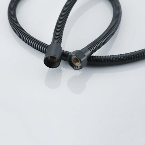 Fortifura Calvi douchekraan - met glijstangset - met ronde handdouche - metalen doucheslang - mat zwart SW811951