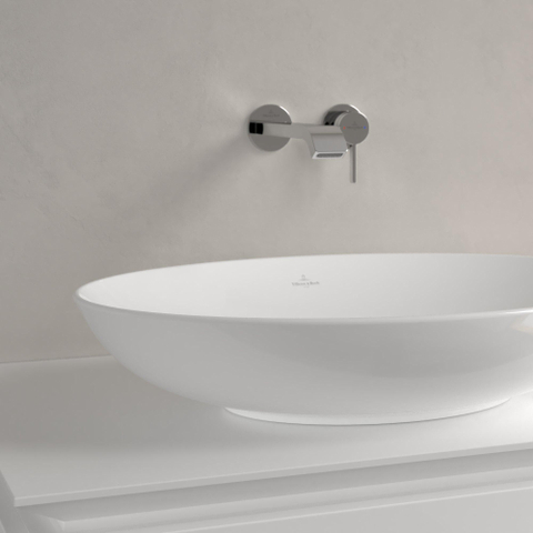 Villeroy & Boch Loop & Friends opzetwastafel - 62x42cm - zonder kraangat - met overloop - White Alpine (glans wit) SW644119