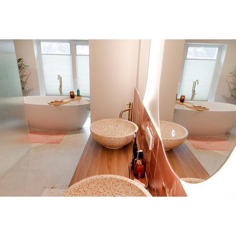 Zeza Marrono Baignoire îlot - 170x82cm - siphon - Acrylique - blanc brillant SW276847