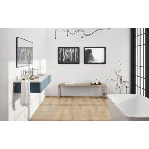ÉCHANTILLON Terravito Gidoro carreau mural - 40x120cm - 11mm - rectifié - Blanc mat SW736489