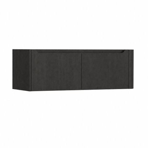 H&R Badmeubelen Juice Wastafelonderkast - 120x45x40cm - rechterhoek afgerond - 2 lades - geïntegreerde greep - basalt SW1259994