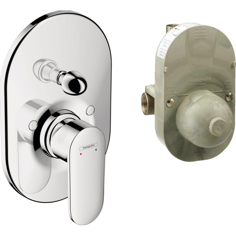 Hansgrohe Vernis Blend Afbouwdeel - voor inbouw badkraan - met omstel - inclusief inbouwdeel - thermostaat - hoogglans chroom SW793523
