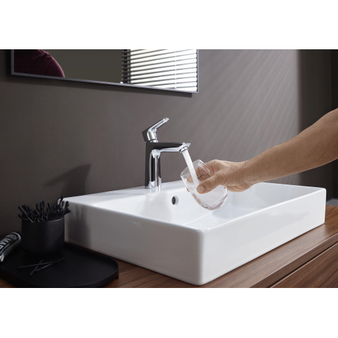 Hansgrohe Talis e 1 greeps wastafelkraan - 110 PopUp - trekwaste - hoogglans chroom SW28983