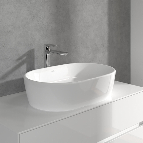 Villeroy & Boch O.novo 1 greeps wastafelkraan verhoogd - met waste - hoogglans chroom SW974110
