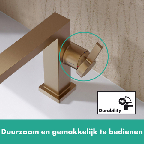 Hansgrohe Tecturis E Eengreeps wastafelkraan - 110 Fine - coolstart - met PopUp - trekwaste - geborsteld brons SW918460
