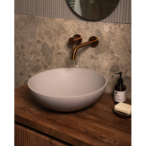 Zeza Element Vasque à poser - 41x41x14cm - solid surface - mat gris clair SW1439449