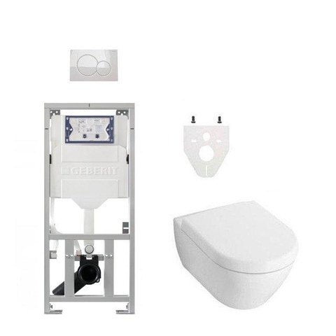Villeroy Boch Subway 2.0 Pack WC DirectFlush - réservoir Geberit - plaque de déclenchement - blanc SW17591